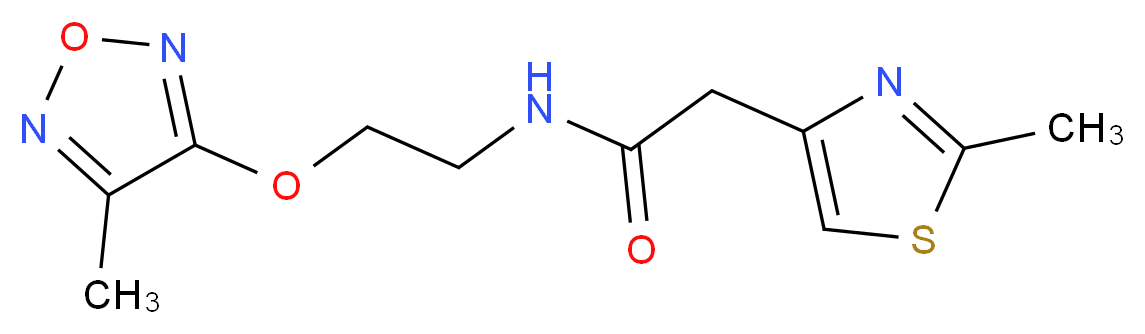 N-{2-[(4-methyl-1,2,5-oxadiazol-3-yl)oxy]ethyl}-2-(2-methyl-1,3-thiazol-4-yl)acetamide_Molecular_structure_CAS_)