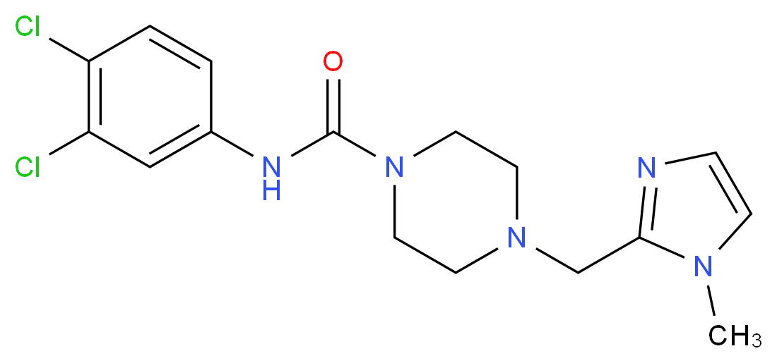 N-(3,4-dichlorophenyl)-4-[(1-methyl-1H-imidazol-2-yl)methyl]piperazine-1-carboxamide_Molecular_structure_CAS_)