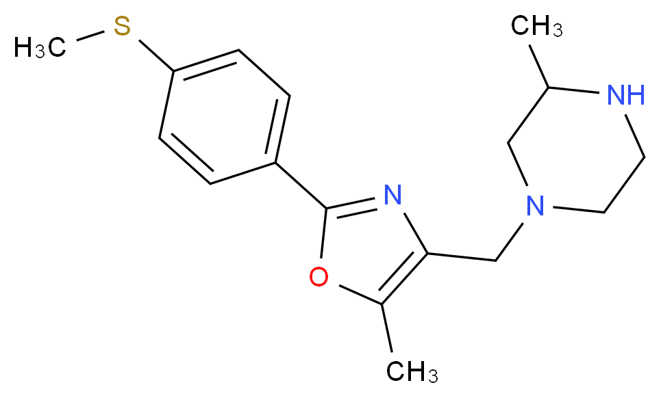 3-methyl-1-({5-methyl-2-[4-(methylthio)phenyl]-1,3-oxazol-4-yl}methyl)piperazine_Molecular_structure_CAS_)