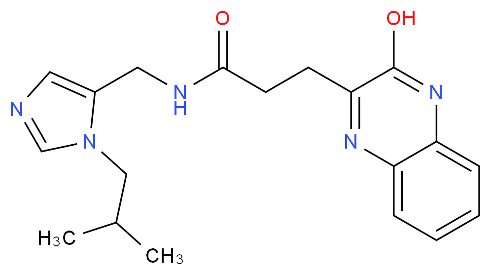 3-(3-hydroxy-2-quinoxalinyl)-N-[(1-isobutyl-1H-imidazol-5-yl)methyl]propanamide_Molecular_structure_CAS_)