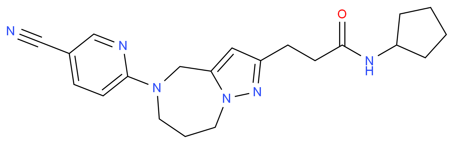 3-[5-(5-cyano-2-pyridinyl)-5,6,7,8-tetrahydro-4H-pyrazolo[1,5-a][1,4]diazepin-2-yl]-N-cyclopentylpropanamide_Molecular_structure_CAS_)