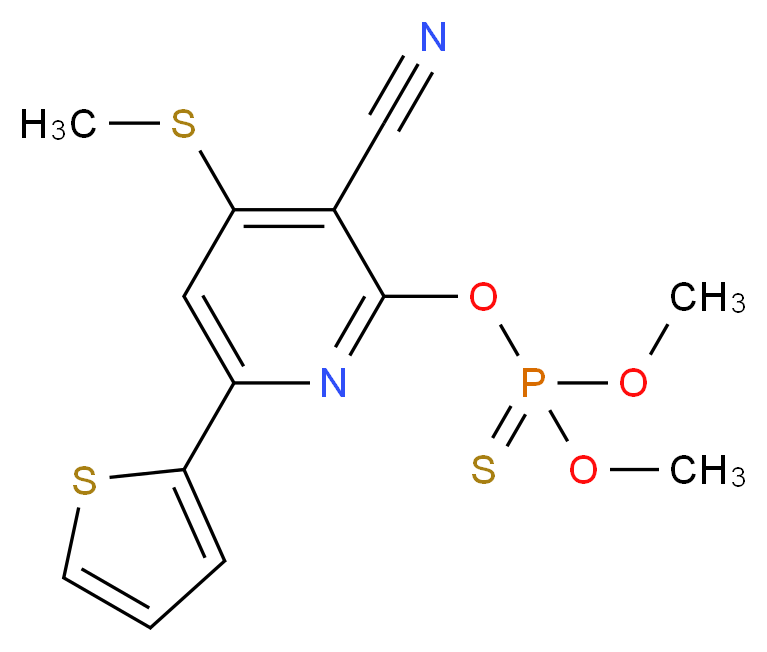 2-[(dimethoxyphosphorothioyl)oxy]-4-(methylthio)-6-(2-thienyl)nicotinonitrile_Molecular_structure_CAS_)