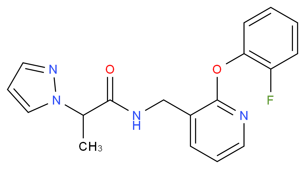 N-{[2-(2-fluorophenoxy)-3-pyridinyl]methyl}-2-(1H-pyrazol-1-yl)propanamide_Molecular_structure_CAS_)