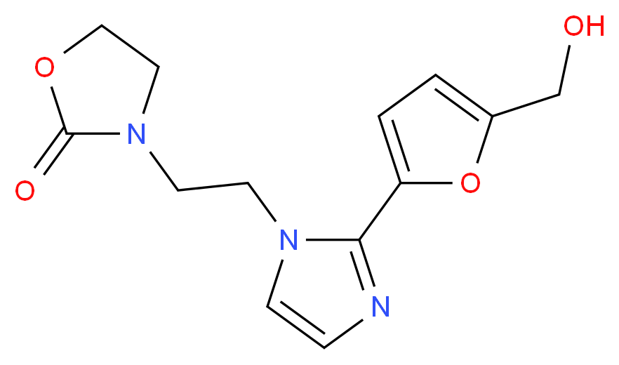 3-(2-{2-[5-(hydroxymethyl)-2-furyl]-1H-imidazol-1-yl}ethyl)-1,3-oxazolidin-2-one_Molecular_structure_CAS_)