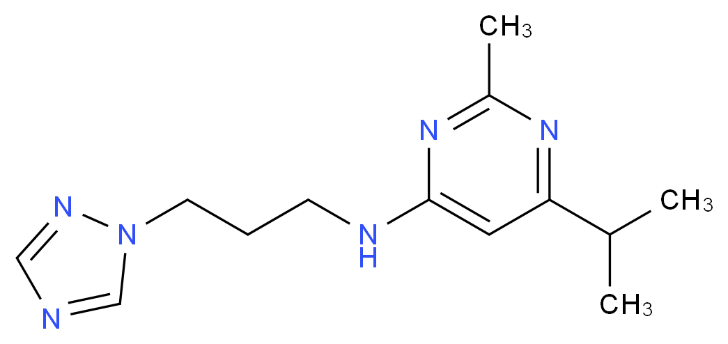 6-isopropyl-2-methyl-N-[3-(1H-1,2,4-triazol-1-yl)propyl]pyrimidin-4-amine_Molecular_structure_CAS_)