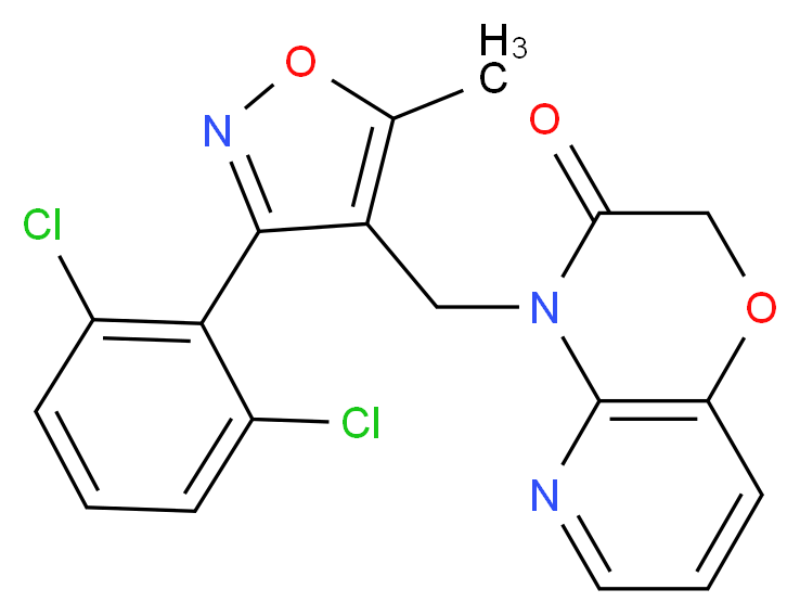 4-{[3-(2,6-dichlorophenyl)-5-methylisoxazol-4-yl]methyl}-2H-pyrido[3,2-b][1,4]oxazin-3(4H)-one_Molecular_structure_CAS_)
