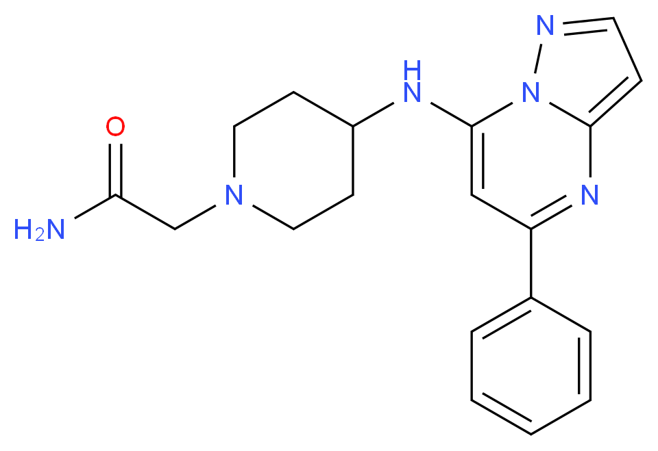 2-{4-[(5-phenylpyrazolo[1,5-a]pyrimidin-7-yl)amino]-1-piperidinyl}acetamide_Molecular_structure_CAS_)