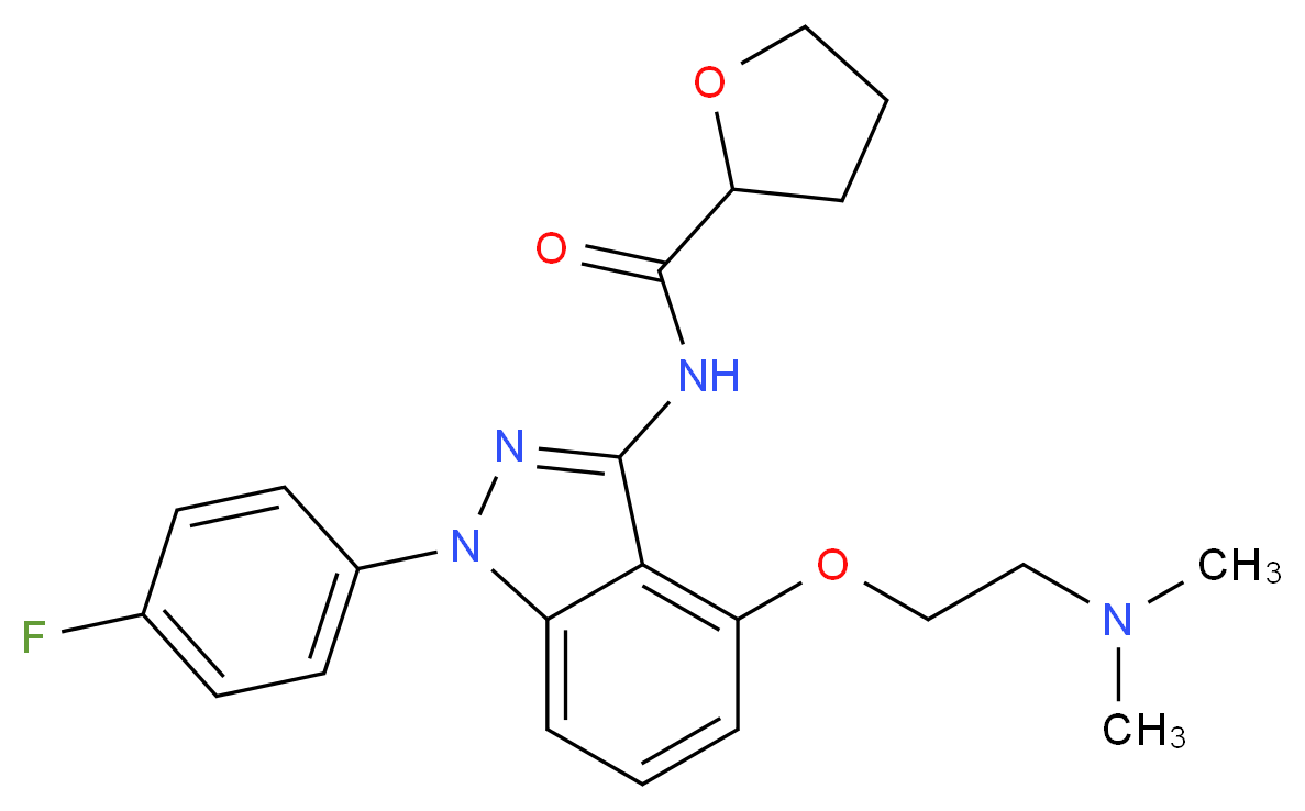 N-[4-[2-(dimethylamino)ethoxy]-1-(4-fluorophenyl)-1H-indazol-3-yl]tetrahydrofuran-2-carboxamide_Molecular_structure_CAS_)