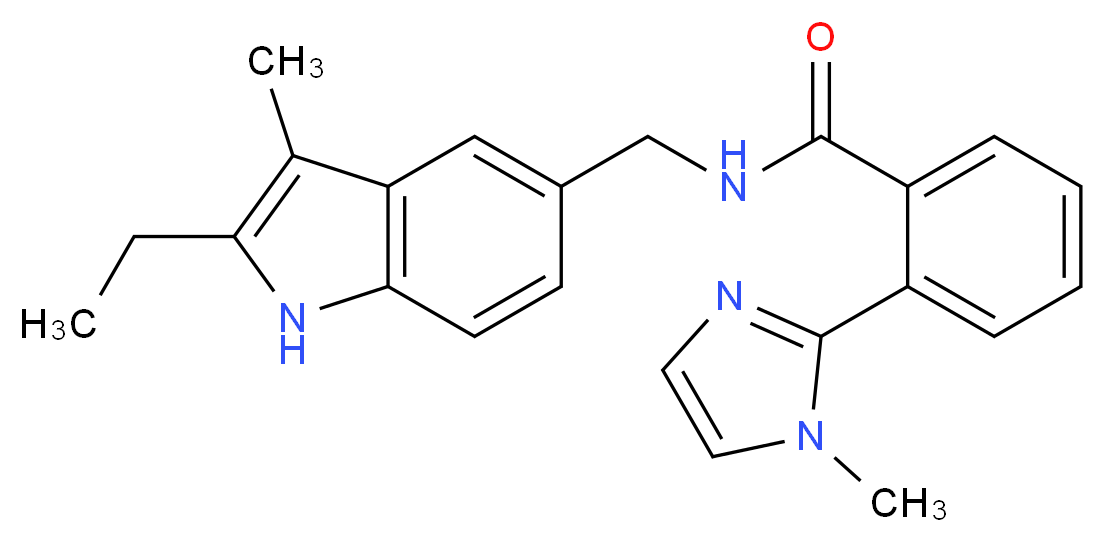 N-[(2-ethyl-3-methyl-1H-indol-5-yl)methyl]-2-(1-methyl-1H-imidazol-2-yl)benzamide_Molecular_structure_CAS_)