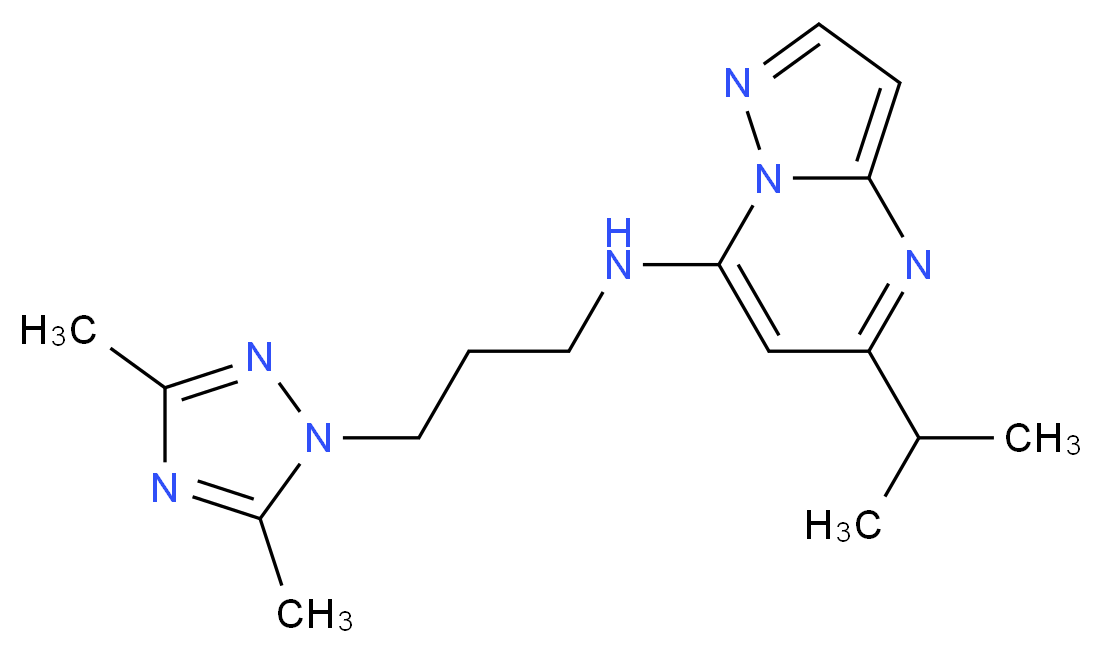 N-[3-(3,5-dimethyl-1H-1,2,4-triazol-1-yl)propyl]-5-isopropylpyrazolo[1,5-a]pyrimidin-7-amine_Molecular_structure_CAS_)