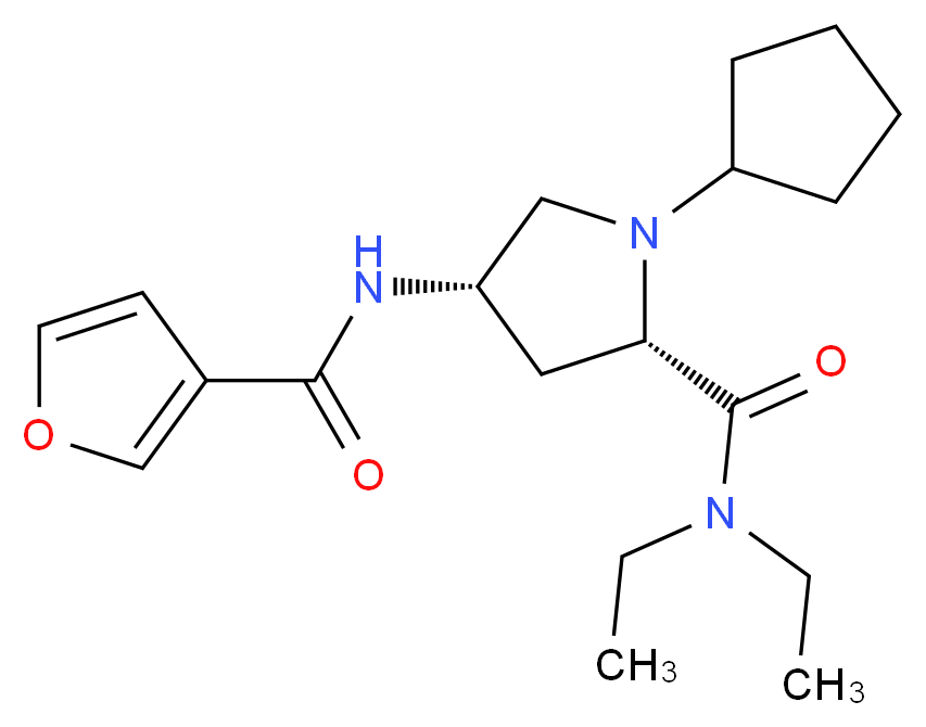 (4S)-1-cyclopentyl-N,N-diethyl-4-(3-furoylamino)-L-prolinamide_Molecular_structure_CAS_)