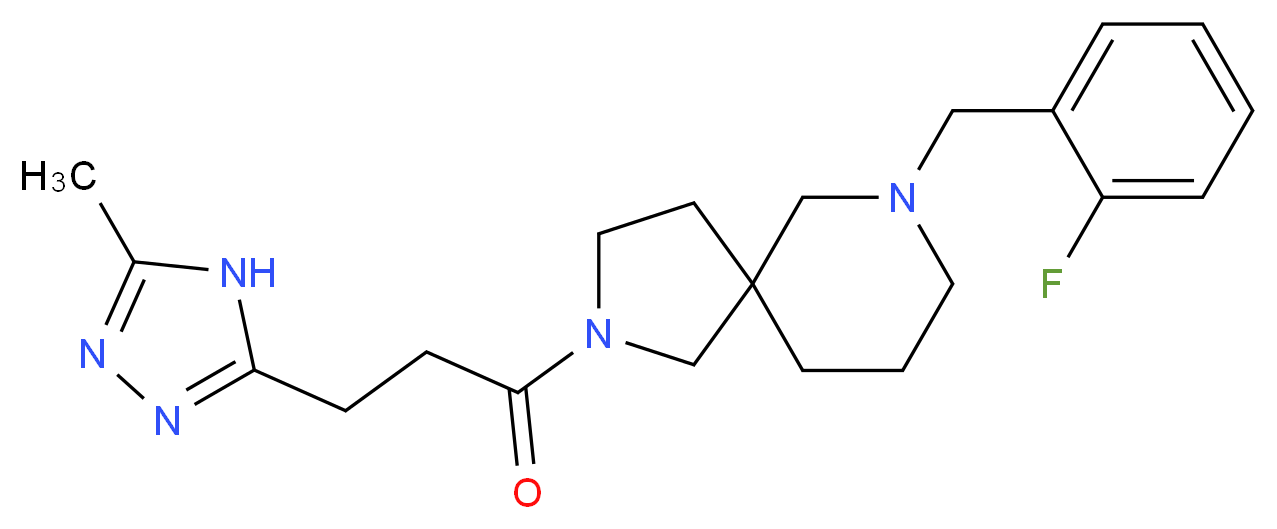 7-(2-fluorobenzyl)-2-[3-(5-methyl-4H-1,2,4-triazol-3-yl)propanoyl]-2,7-diazaspiro[4.5]decane_Molecular_structure_CAS_)