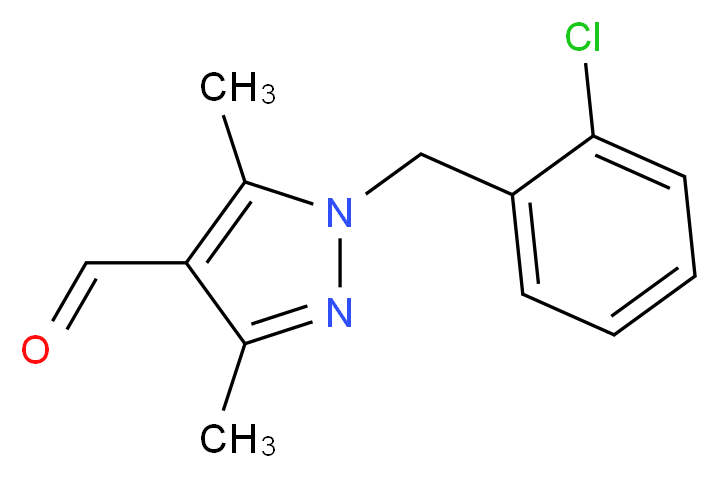 1-(2-Chloro-benzyl)-3,5-dimethyl-1H-pyrazole-4-carbaldehyde_Molecular_structure_CAS_)