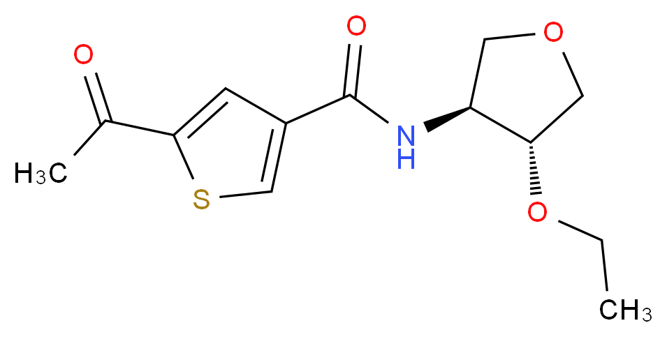 5-acetyl-N-[(3S*,4R*)-4-ethoxytetrahydrofuran-3-yl]thiophene-3-carboxamide_Molecular_structure_CAS_)