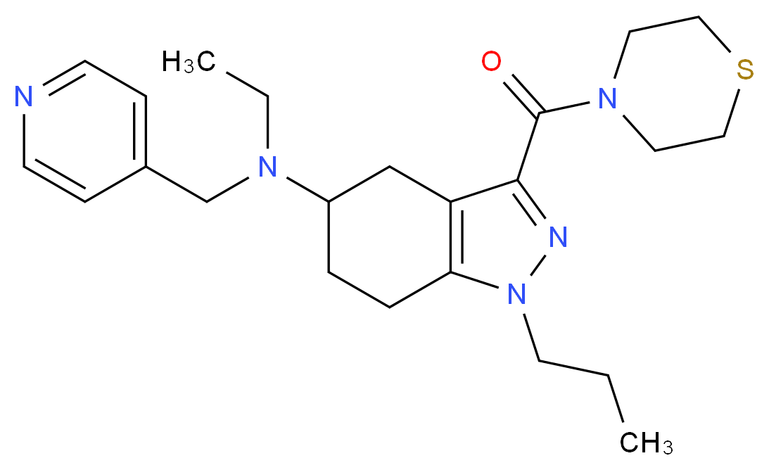 N-ethyl-1-propyl-N-(4-pyridinylmethyl)-3-(4-thiomorpholinylcarbonyl)-4,5,6,7-tetrahydro-1H-indazol-5-amine_Molecular_structure_CAS_)
