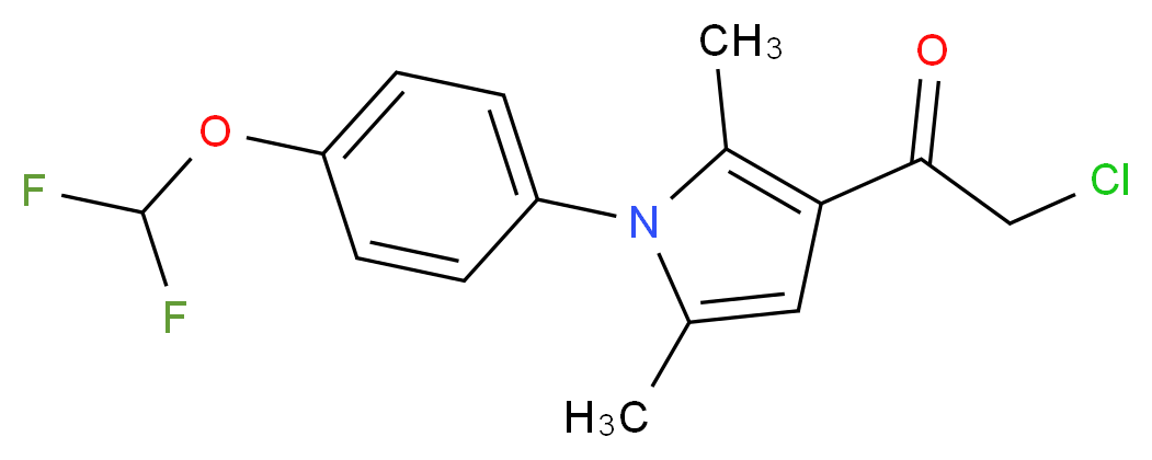 2-chloro-1-{1-[4-(difluoromethoxy)phenyl]-2,5-dimethyl-1H-pyrrol-3-yl}ethanone_Molecular_structure_CAS_)
