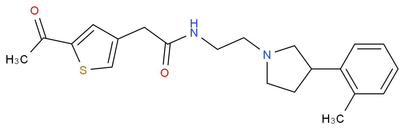 2-(5-acetyl-3-thienyl)-N-{2-[3-(2-methylphenyl)pyrrolidin-1-yl]ethyl}acetamide_Molecular_structure_CAS_)