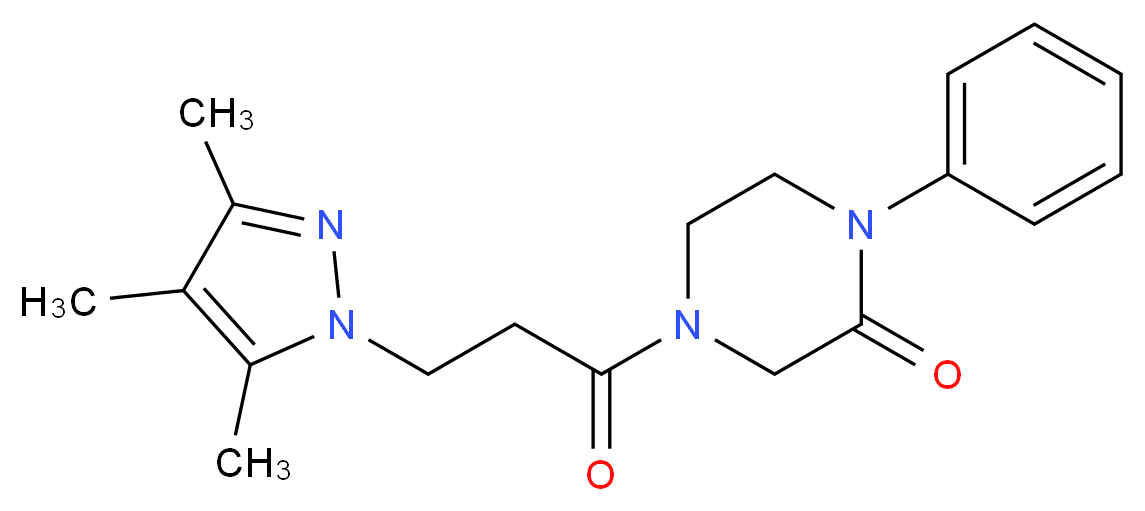 1-phenyl-4-[3-(3,4,5-trimethyl-1H-pyrazol-1-yl)propanoyl]-2-piperazinone_Molecular_structure_CAS_)
