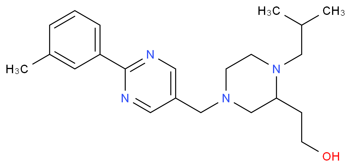 2-(1-isobutyl-4-{[2-(3-methylphenyl)-5-pyrimidinyl]methyl}-2-piperazinyl)ethanol_Molecular_structure_CAS_)