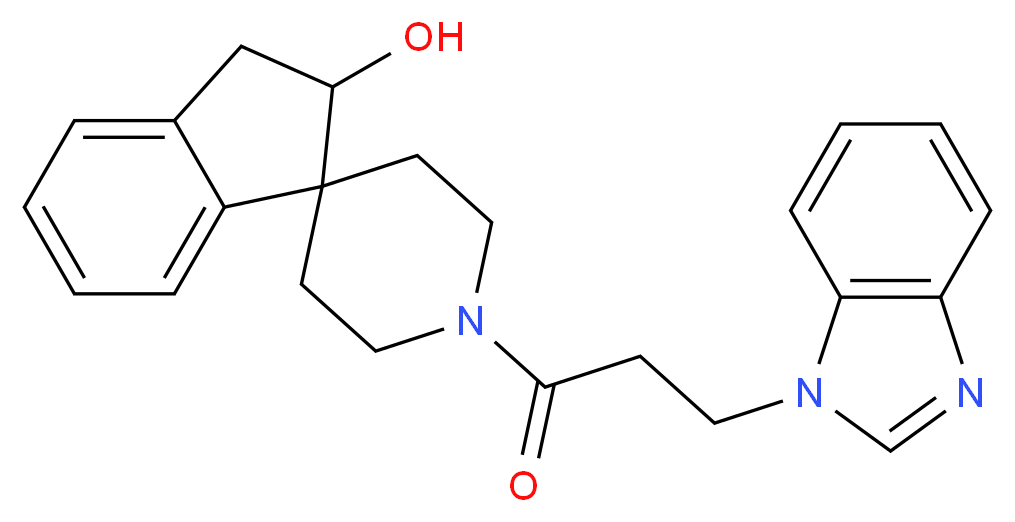 1'-[3-(1H-benzimidazol-1-yl)propanoyl]-2,3-dihydrospiro[indene-1,4'-piperidin]-2-ol_Molecular_structure_CAS_)