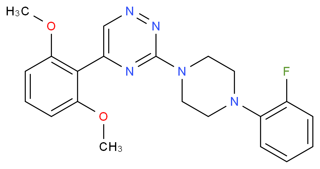5-(2,6-dimethoxyphenyl)-3-[4-(2-fluorophenyl)-1-piperazinyl]-1,2,4-triazine_Molecular_structure_CAS_)