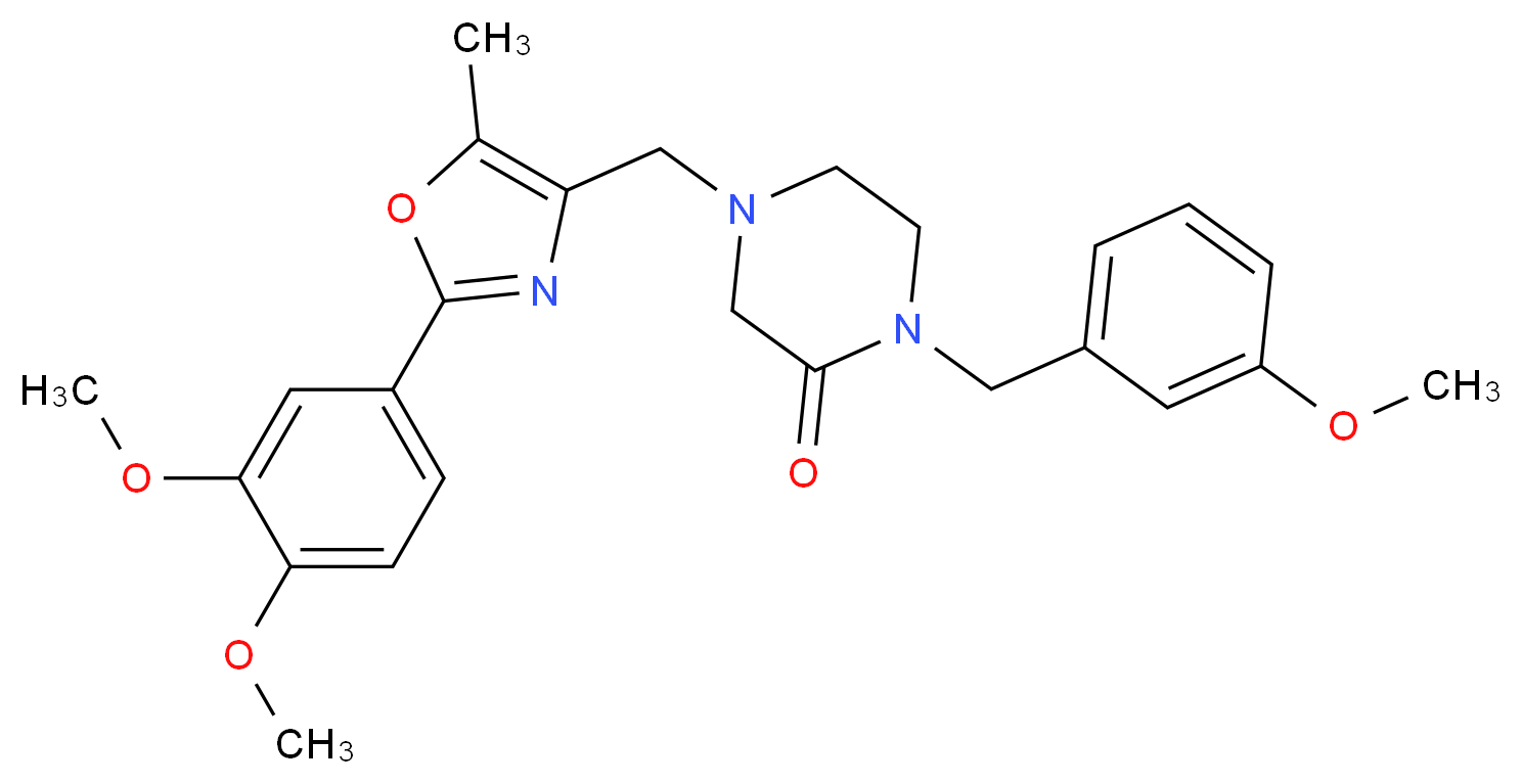 4-{[2-(3,4-dimethoxyphenyl)-5-methyl-1,3-oxazol-4-yl]methyl}-1-(3-methoxybenzyl)-2-piperazinone_Molecular_structure_CAS_)