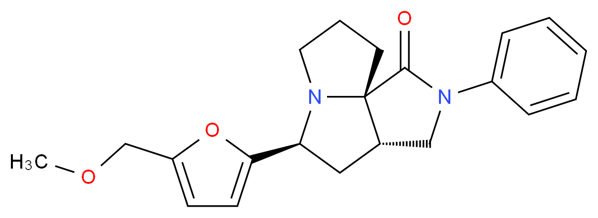 (3aS*,5S*,9aS*)-5-[5-(methoxymethyl)-2-furyl]-2-phenylhexahydro-7H-pyrrolo[3,4-g]pyrrolizin-1(2H)-one_Molecular_structure_CAS_)