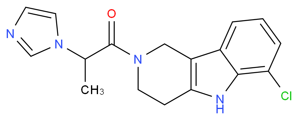 6-chloro-2-[2-(1H-imidazol-1-yl)propanoyl]-2,3,4,5-tetrahydro-1H-pyrido[4,3-b]indole_Molecular_structure_CAS_)