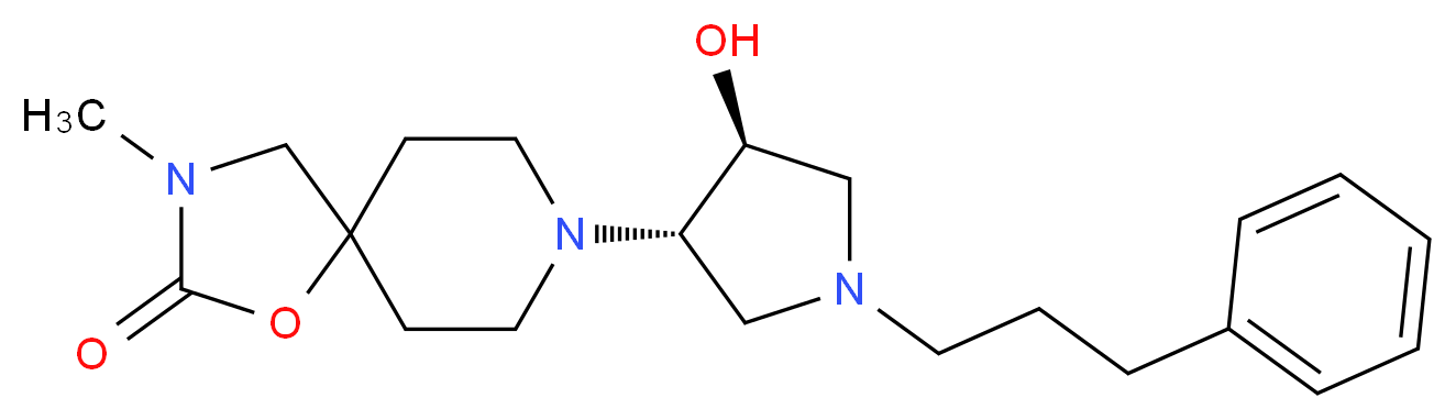 8-[(3S*,4S*)-4-hydroxy-1-(3-phenylpropyl)-3-pyrrolidinyl]-3-methyl-1-oxa-3,8-diazaspiro[4.5]decan-2-one_Molecular_structure_CAS_)