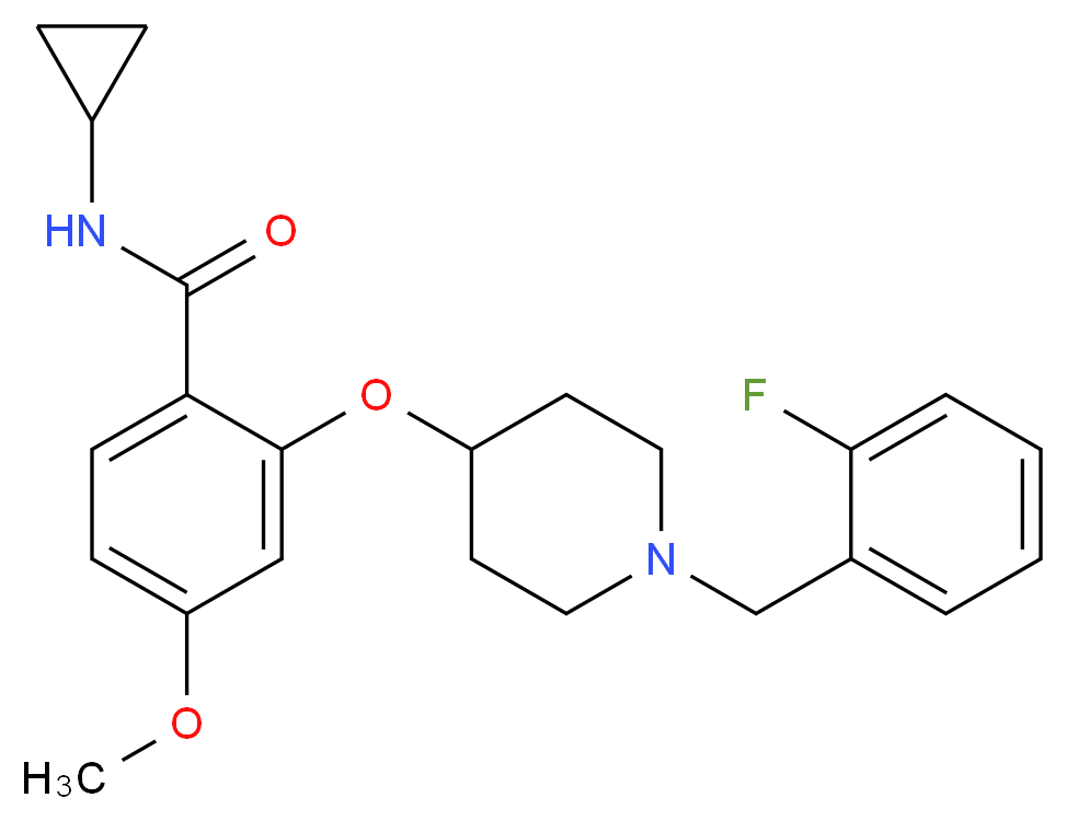 N-cyclopropyl-2-{[1-(2-fluorobenzyl)-4-piperidinyl]oxy}-4-methoxybenzamide_Molecular_structure_CAS_)