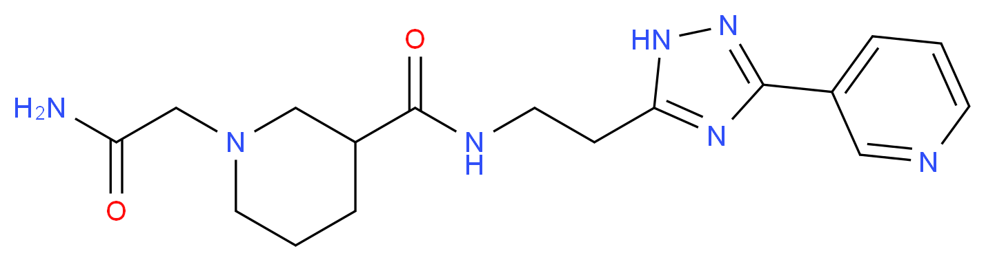 1-(2-amino-2-oxoethyl)-N-[2-(3-pyridin-3-yl-1H-1,2,4-triazol-5-yl)ethyl]piperidine-3-carboxamide_Molecular_structure_CAS_)