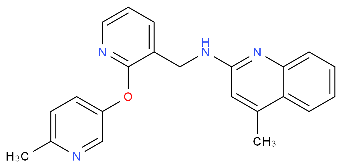 4-methyl-N-({2-[(6-methylpyridin-3-yl)oxy]pyridin-3-yl}methyl)quinolin-2-amine_Molecular_structure_CAS_)