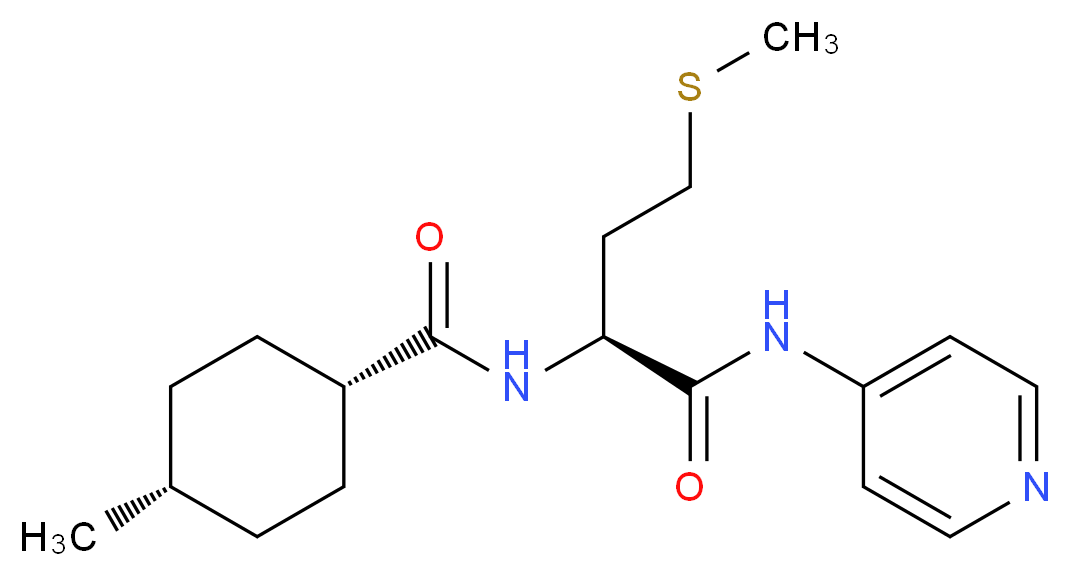 CIS-4-METHYL-N-[(1S)-3-(METHYLSULFANYL)-1-(PYRIDIN-4-YLCARBAMOYL)PROPYL]CYCLOHEXANECARBOXAMIDE_Molecular_structure_CAS_)