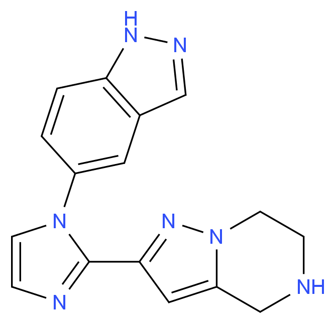 2-[1-(1H-indazol-5-yl)-1H-imidazol-2-yl]-4,5,6,7-tetrahydropyrazolo[1,5-a]pyrazine_Molecular_structure_CAS_)