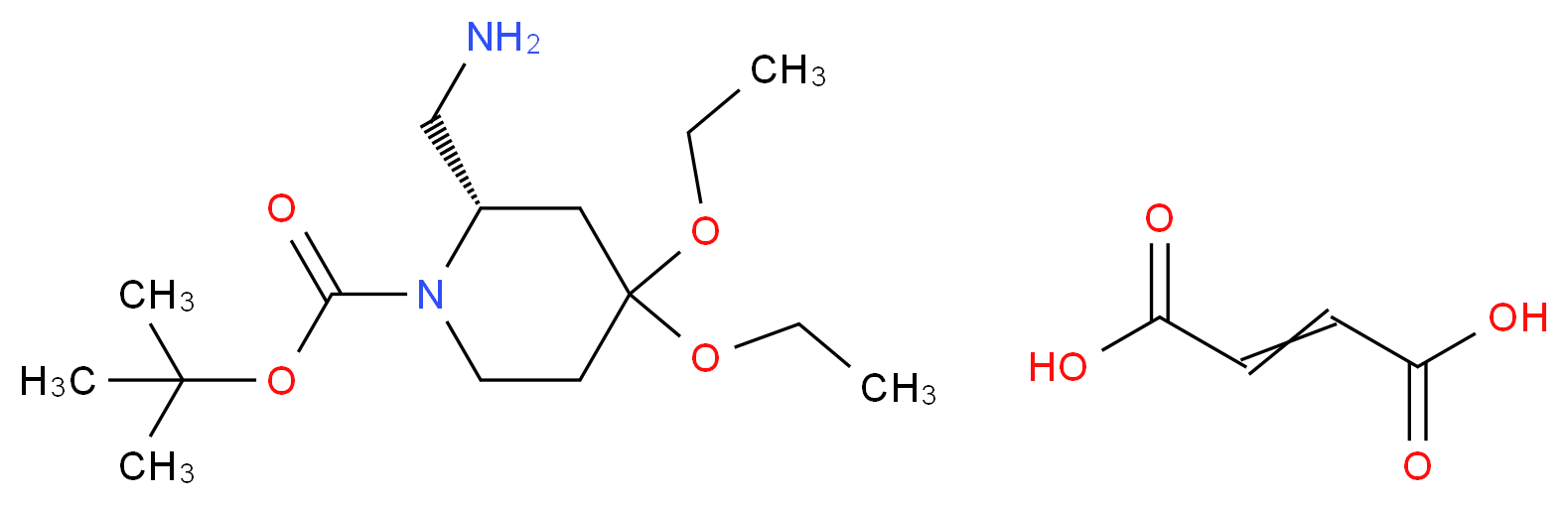 (S)-(-)-2-(Boc-aminomethyl)-4,4-diethoxypiperidine fumarate_Molecular_structure_CAS_)