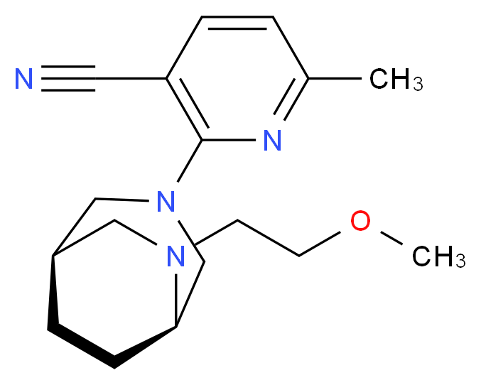 2-[(1R*,5R*)-6-(2-methoxyethyl)-3,6-diazabicyclo[3.2.2]non-3-yl]-6-methylnicotinonitrile_Molecular_structure_CAS_)