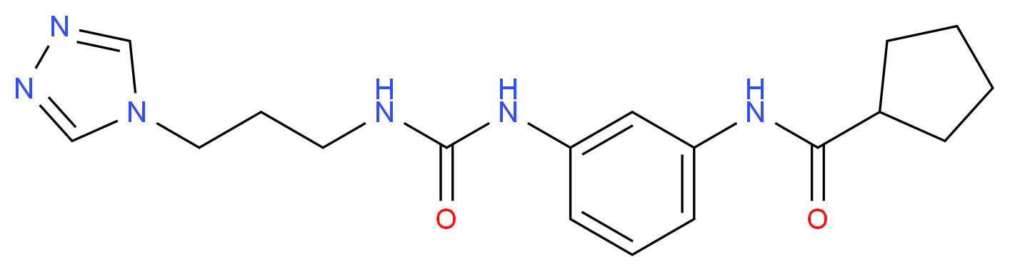 N-{3-[({[3-(4H-1,2,4-triazol-4-yl)propyl]amino}carbonyl)amino]phenyl}cyclopentanecarboxamide_Molecular_structure_CAS_)