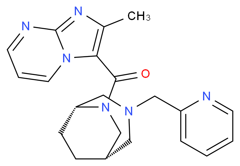 2-methyl-3-{[(1S*,5R*)-3-(pyridin-2-ylmethyl)-3,6-diazabicyclo[3.2.2]non-6-yl]carbonyl}imidazo[1,2-a]pyrimidine_Molecular_structure_CAS_)