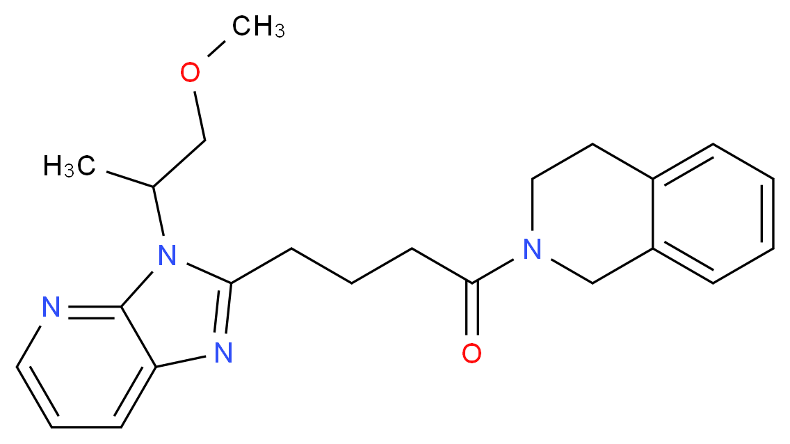 2-{4-[3-(2-methoxy-1-methylethyl)-3H-imidazo[4,5-b]pyridin-2-yl]butanoyl}-1,2,3,4-tetrahydroisoquinoline_Molecular_structure_CAS_)