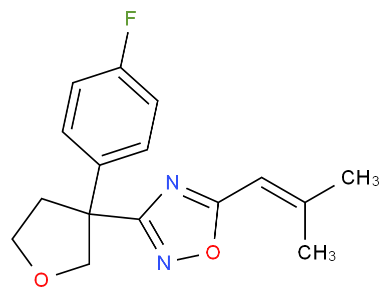 3-[3-(4-fluorophenyl)tetrahydrofuran-3-yl]-5-(2-methylprop-1-en-1-yl)-1,2,4-oxadiazole_Molecular_structure_CAS_)
