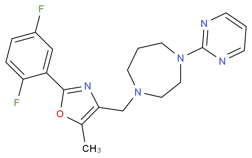 1-{[2-(2,5-difluorophenyl)-5-methyl-1,3-oxazol-4-yl]methyl}-4-(2-pyrimidinyl)-1,4-diazepane_Molecular_structure_CAS_)