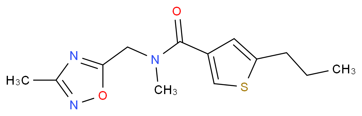 N-methyl-N-[(3-methyl-1,2,4-oxadiazol-5-yl)methyl]-5-propylthiophene-3-carboxamide_Molecular_structure_CAS_)
