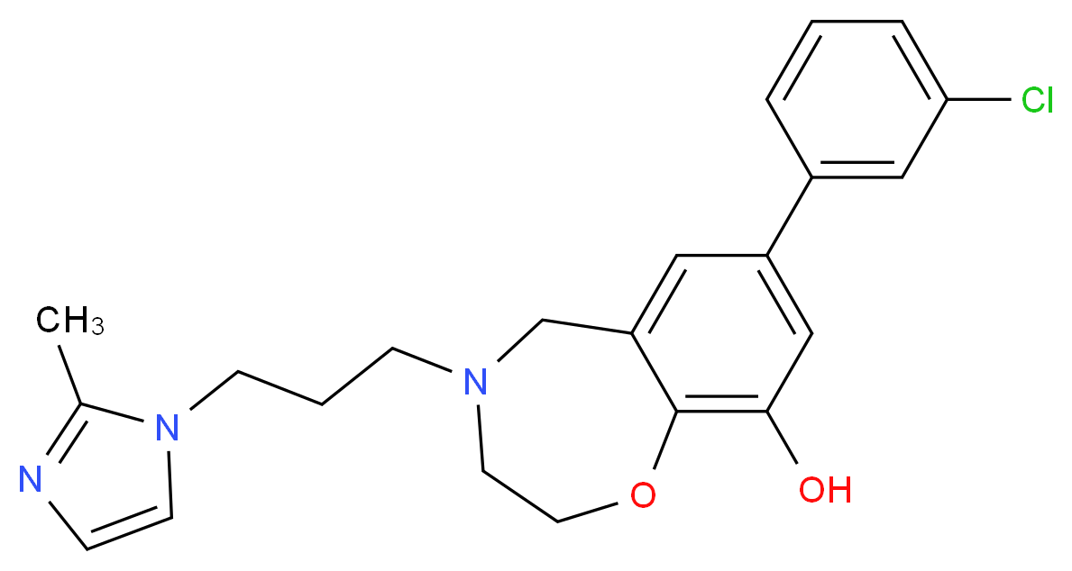 7-(3-chlorophenyl)-4-[3-(2-methyl-1H-imidazol-1-yl)propyl]-2,3,4,5-tetrahydro-1,4-benzoxazepin-9-ol_Molecular_structure_CAS_)
