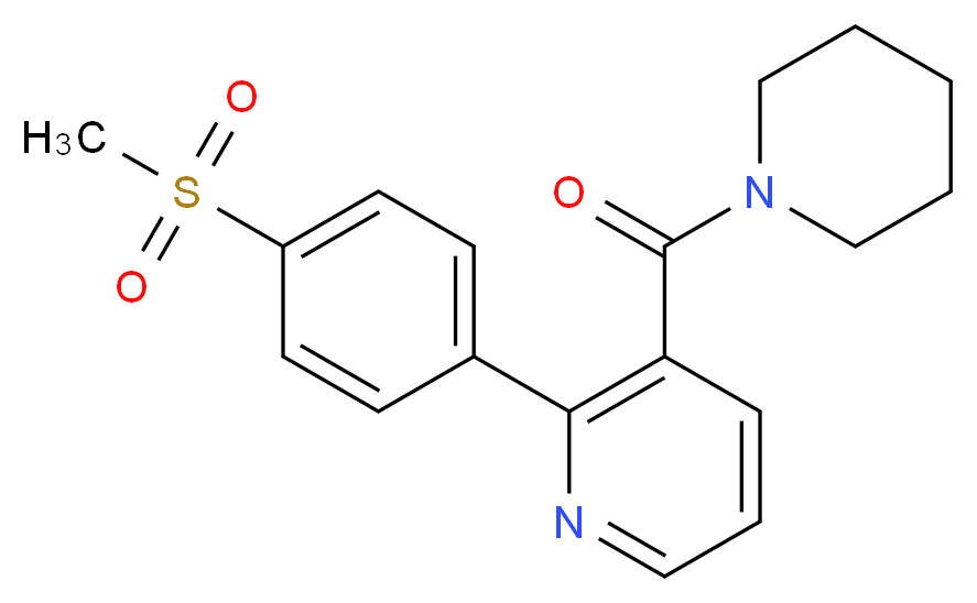 2-[4-(methylsulfonyl)phenyl]-3-(piperidin-1-ylcarbonyl)pyridine_Molecular_structure_CAS_)