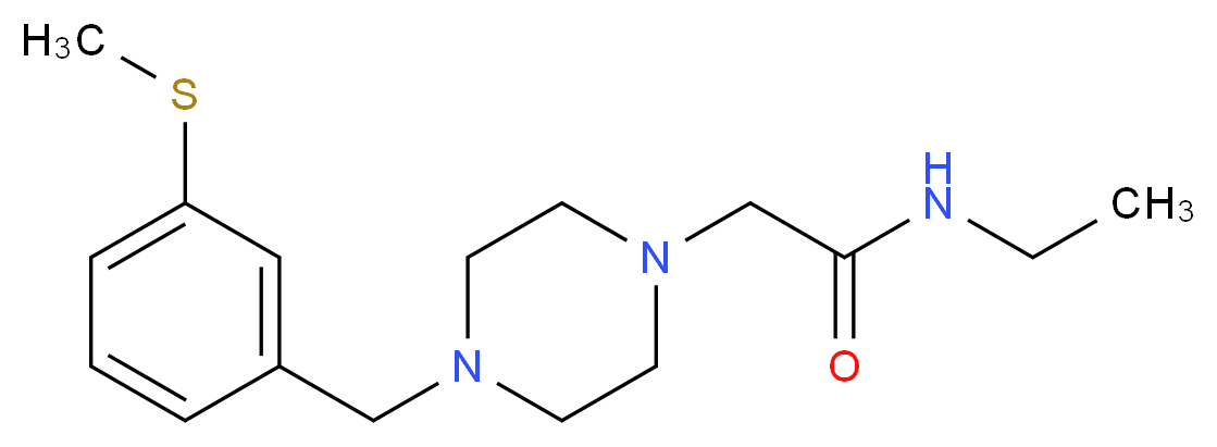 N-ethyl-2-{4-[3-(methylthio)benzyl]-1-piperazinyl}acetamide_Molecular_structure_CAS_)