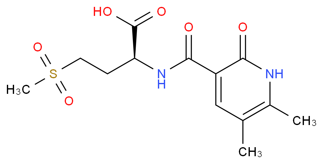 (2S)-2-{[(5,6-dimethyl-2-oxo-1,2-dihydro-3-pyridinyl)carbonyl]amino}-4-(methylsulfonyl)butanoic acid_Molecular_structure_CAS_)