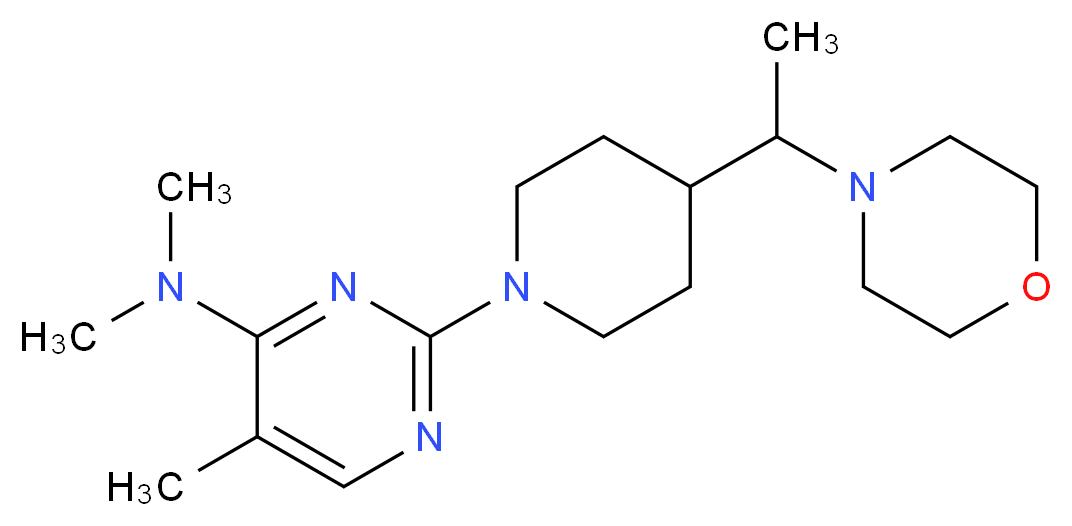 N,N,5-trimethyl-2-{4-[1-(4-morpholinyl)ethyl]-1-piperidinyl}-4-pyrimidinamine_Molecular_structure_CAS_)