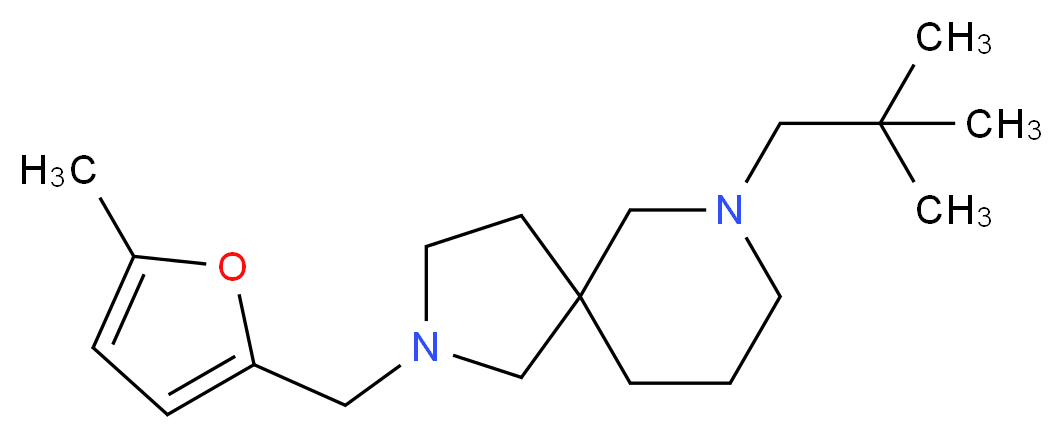 7-(2,2-dimethylpropyl)-2-[(5-methyl-2-furyl)methyl]-2,7-diazaspiro[4.5]decane_Molecular_structure_CAS_)