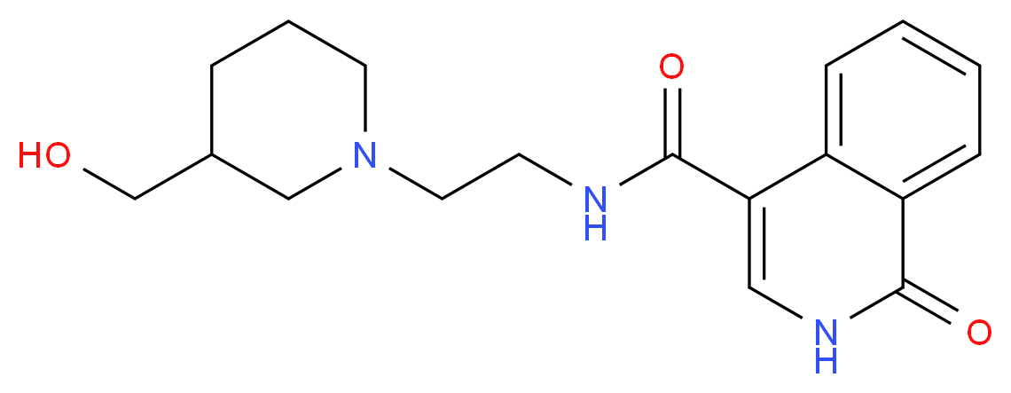 N-{2-[3-(hydroxymethyl)piperidin-1-yl]ethyl}-1-oxo-1,2-dihydroisoquinoline-4-carboxamide_Molecular_structure_CAS_)