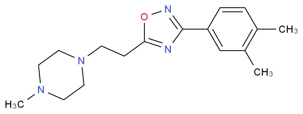 1-{2-[3-(3,4-dimethylphenyl)-1,2,4-oxadiazol-5-yl]ethyl}-4-methylpiperazine_Molecular_structure_CAS_)